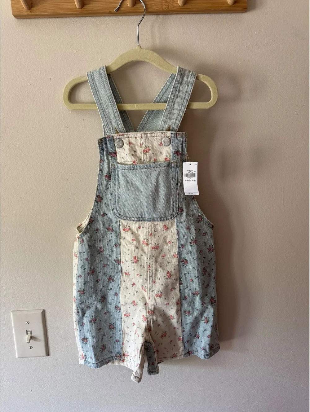 NWT Old Navy Floral Denim Shortalls